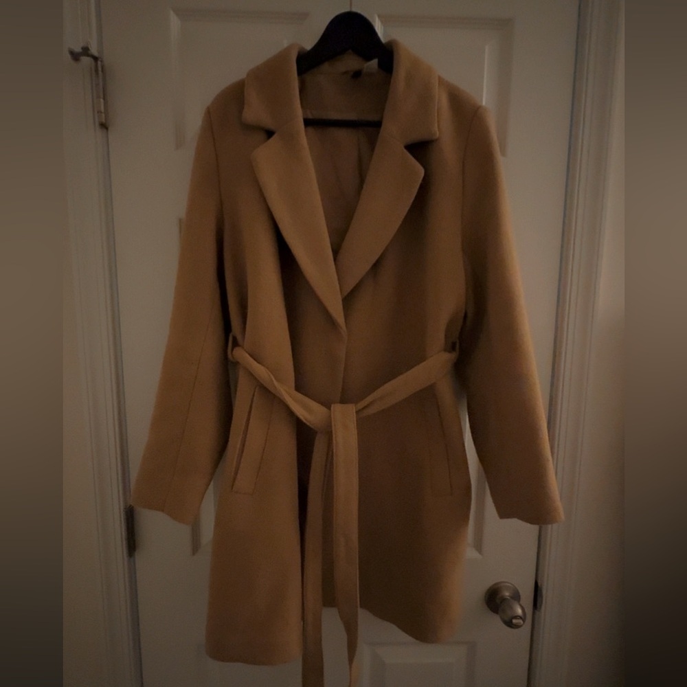 H&M Divided Women's Tan Belted Coat